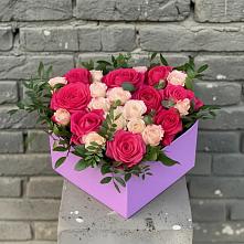 Цветочная композиция из Розы в коробке в Немчиновке