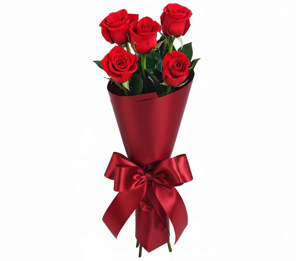 Букет 5 Красных роз Эдлесс Лав в Немчиновке