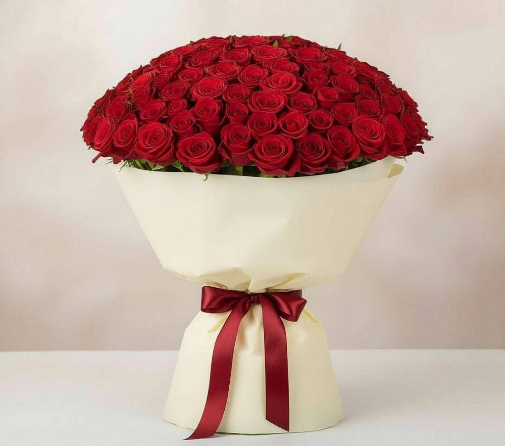 Букет 101 Красная роза Милано в Немчиновке