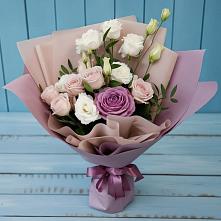 Букет цветов из:  Розы и Лизиантусы в Немчиновке