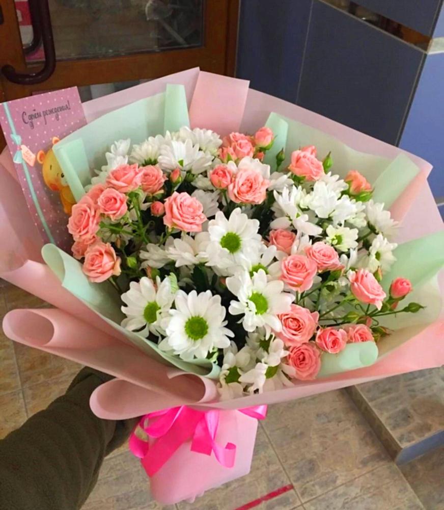 Букет цветов из: Розы и Хризантемы в Немчиновке