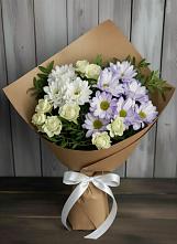 Букет цветов из:  Хризантемы и Розы в Немчиновке