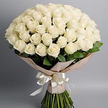 Букет 101 беля роза Белоснежка в Немчиновке
