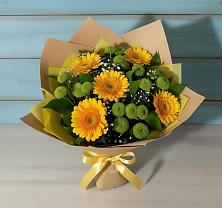 Букет цветов из:  Герберы и Хризантемы в Немчиновке