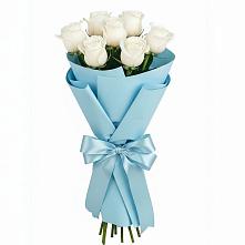 Букет 7 белых роз Проуд в Немчиновке