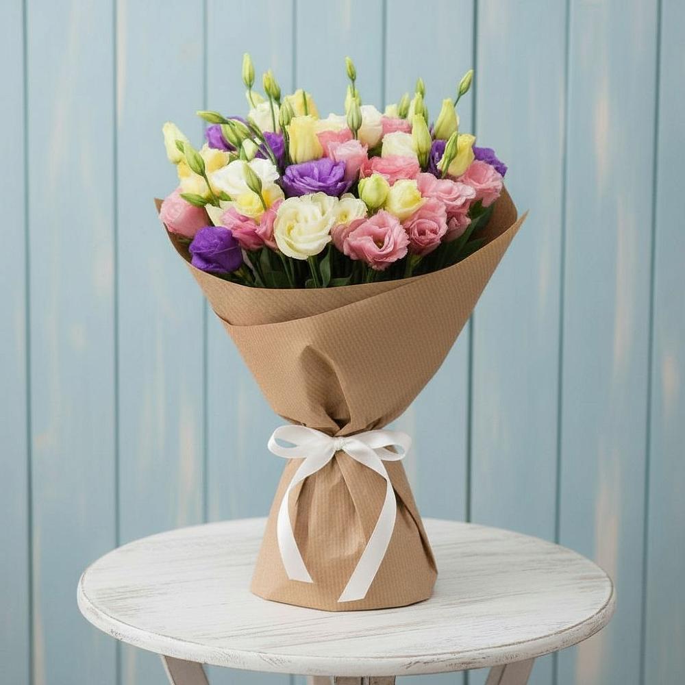 Букет цветов из: Лизиантусы в Немчиновке