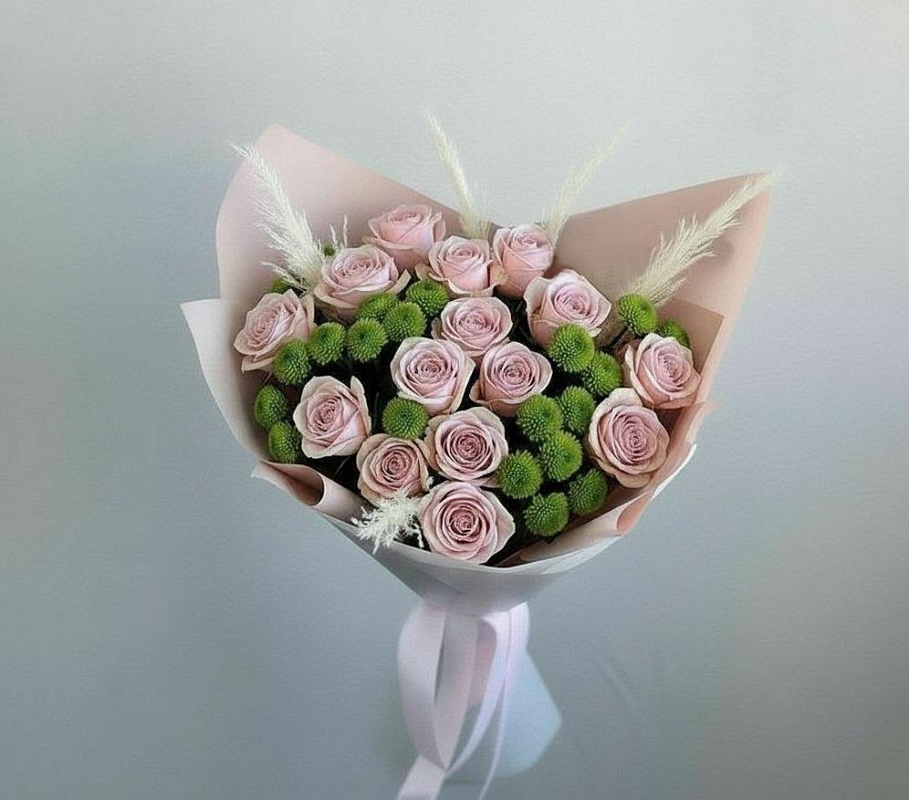 Букет цветов из: Розы и Хризантемы в Немчиновке