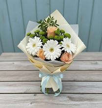 Букет цветов из:  Герберы, Розы и Хризантемы #REPLACE_PRED# Немчиновке