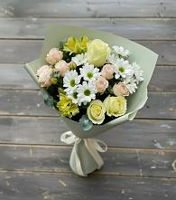 Букет цветов из:  Альстромерии, Розы и Хризантемы в Немчиновке