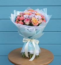 Букет цветов из:  Хризантемы и Розы в Немчиновке