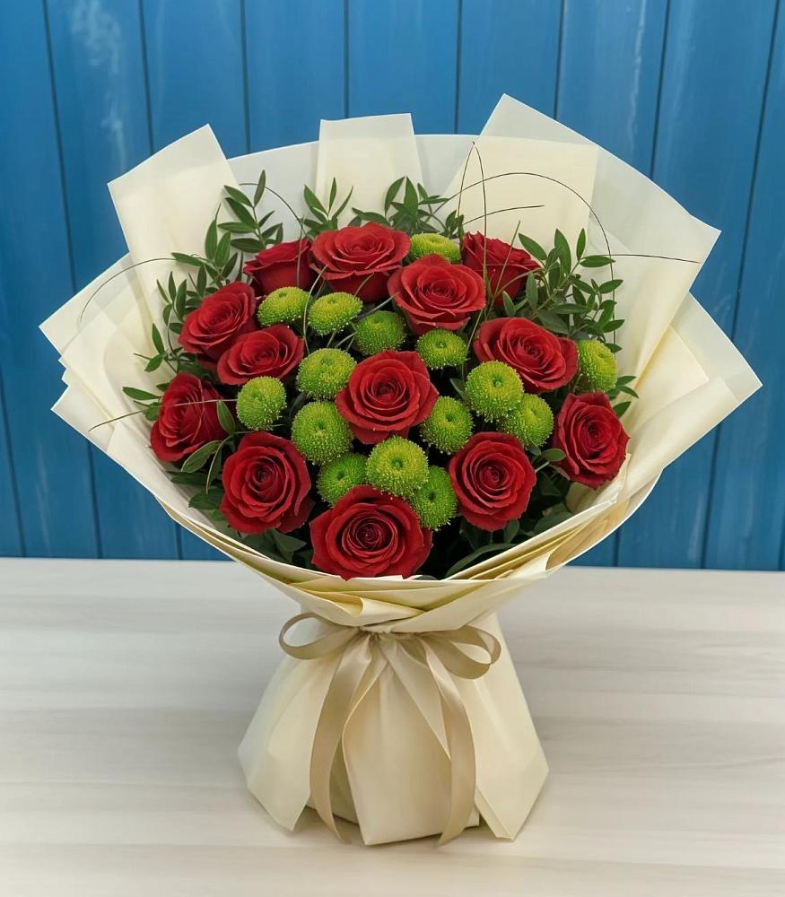 Букет цветов из: Розы и Хризантемы в Немчиновке