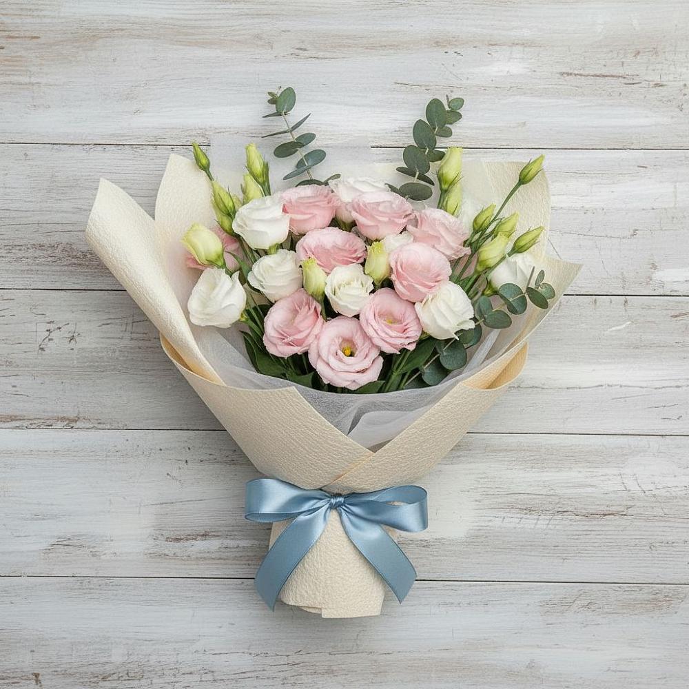 Букет цветов из: Лизиантусы в Немчиновке